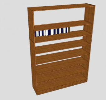 隔板嵌入式书架SU模型下载_sketchup草图大师SKP模型