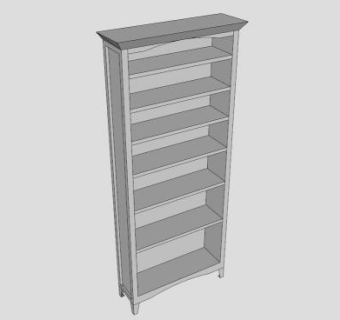 白色隔板式书架SU模型下载_sketchup草图大师SKP模型