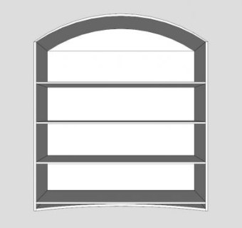 独立式白色书架SU模型下载_sketchup草图大师SKP模型