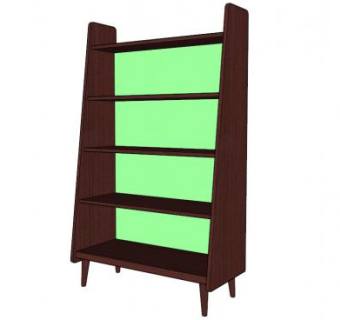 嵌入式阶梯书架SU模型下载_sketchup草图大师SKP模型