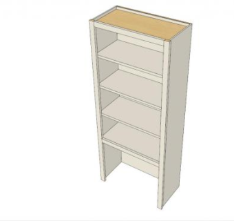 嵌入式壁柜书柜SU模型下载_sketchup草图大师SKP模型