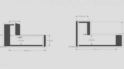 倚墙式L型书架SU模型下载_sketchup草图大师SKP模型