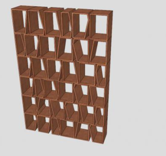 特莱里娅板式书架SU模型下载_sketchup草图大师SKP模型