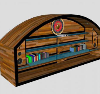 独特实木书柜SU模型下载_sketchup草图大师SKP模型