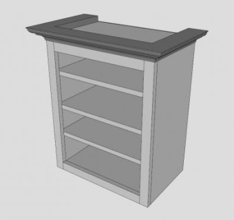 现代卧室隔板式书柜SU模型下载_sketchup草图大师SKP模型