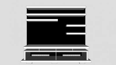 家具柜子书架SU模型下载_sketchup草图大师SKP模型