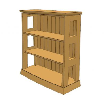 小型开放式书柜SU模型下载_sketchup草图大师SKP模型