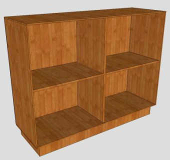 短款柚木书柜SU模型下载_sketchup草图大师SKP模型