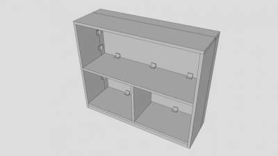 现代白色折叠书架SU模型下载_sketchup草图大师SKP模型