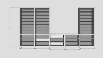 书架画廊书柜SU模型下载_sketchup草图大师SKP模型