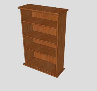 樱桃木质书柜SU模型下载_sketchup草图大师SKP模型