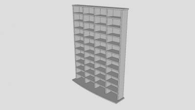 现代白色CD书架SU模型下载_sketchup草图大师SKP模型