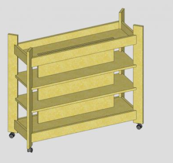 索利登黄色书柜SU模型下载_sketchup草图大师SKP模型