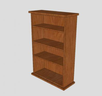 现代樱桃书柜SU模型下载_sketchup草图大师SKP模型
