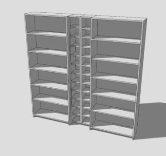 格涅德比白色书柜SU模型下载_sketchup草图大师SKP模型