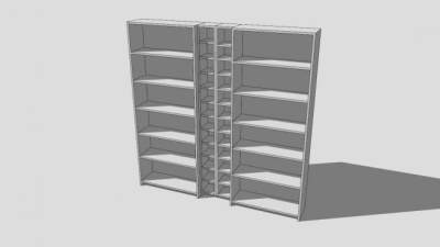 格涅德比白色书柜SU模型下载_sketchup草图大师SKP模型