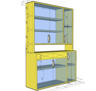 巴西黄色书柜SU模型下载_sketchup草图大师SKP模型