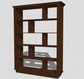 开放式打开书柜SU模型下载_sketchup草图大师SKP模型