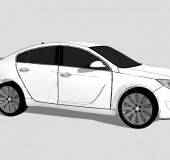白色欧宝OPC汽车SU模型下载_sketchup草图大师SKP模型