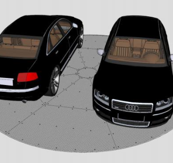 黑色奥迪A8轿车SU模型下载_sketchup草图大师SKP模型