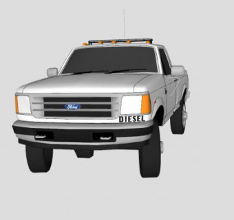 福特f250消防部门车辆SU模型下载_sketchup草图大师SKP模型