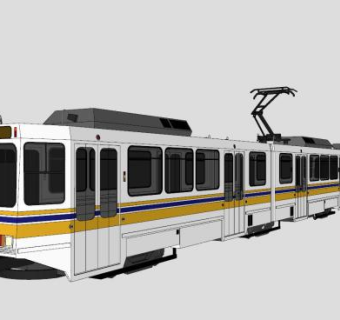萨克拉门托省轻轨车辆SU模型下载_sketchup草图大师SKP模型