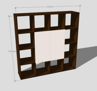 图书馆板式书柜SU模型下载_sketchup草图大师SKP模型