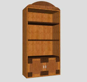 现代花式书柜SU模型下载_sketchup草图大师SKP模型