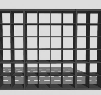 宜家埃克佩迪黑色书柜SU模型下载_sketchup草图大师SKP模型