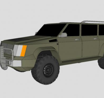 硬派越野车SU模型下载_sketchup草图大师SKP模型