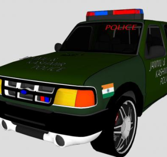 印度吉普车SUV警车SU模型下载_sketchup草图大师SKP模型