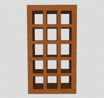 现代隔板式实木书柜SU模型下载_sketchup草图大师SKP模型