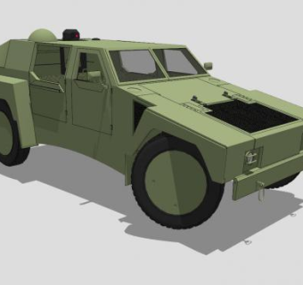 美国侦查型越野车SU模型下载_sketchup草图大师SKP模型