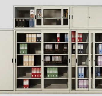 现代金属书架SU模型下载_sketchup草图大师SKP模型