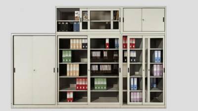 现代金属书架SU模型下载_sketchup草图大师SKP模型