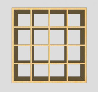 布莱顿板式书架SU模型下载_sketchup草图大师SKP模型