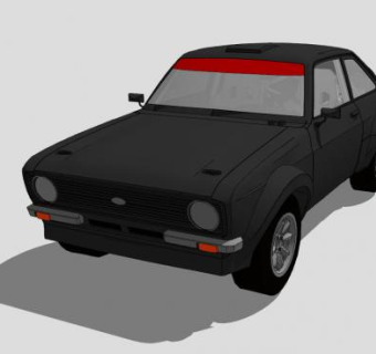 黑色1976福特RS汽车SU模型下载_sketchup草图大师SKP模型