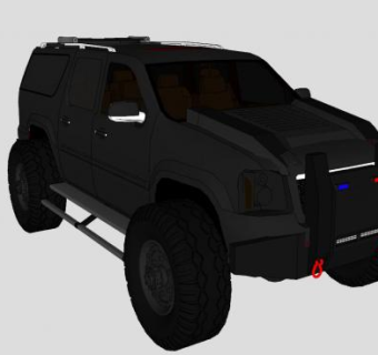 GMC育空突击车SU模型下载_sketchup草图大师SKP模型