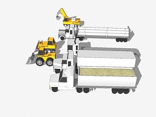 建筑车辆和半<em>卡车</em>SU模型下载_sketchup草图大师SKP模型