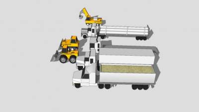 建筑车辆和半卡车SU模型下载_sketchup草图大师SKP模型