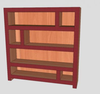 现代隔板复古书架SU模型下载_sketchup草图大师SKP模型