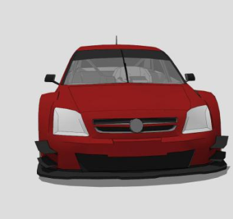 红色欧宝威达GTS赛车SU模型下载_sketchup草图大师SKP模型