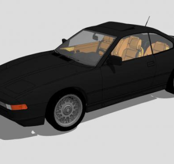 黑色宝马8系E31汽车SU模型下载_sketchup草图大师SKP模型