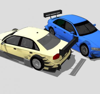 奥迪A4B7赛车SU模型下载_sketchup草图大师SKP模型