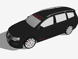 黑色大众帕萨特B6汽车SU模型下载_sketchup草图大师SKP模型
