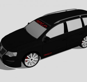 黑色大众帕萨特B6汽车SU模型下载_sketchup草图大师SKP模型