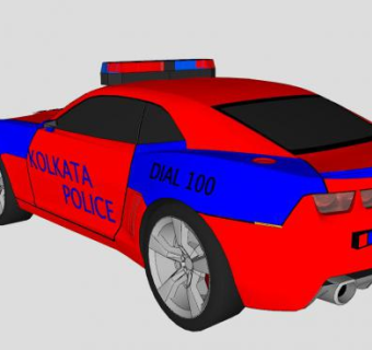 加尔各答雪佛兰警车SU模型下载_sketchup草图大师SKP模型