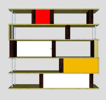 简约建筑书架SU模型下载_sketchup草图大师SKP模型