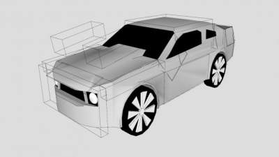简易2005福特野马GT汽车SU模型下载_sketchup草图大师SKP模型