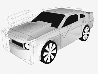 简易2005福特野马GT汽车SU模型下载_sketchup草图大师SKP模型